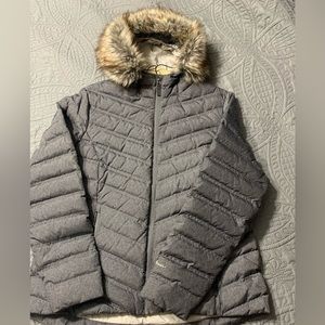 Eddie Bauer Women's Down Jacket XL Charcoal Grey EUC